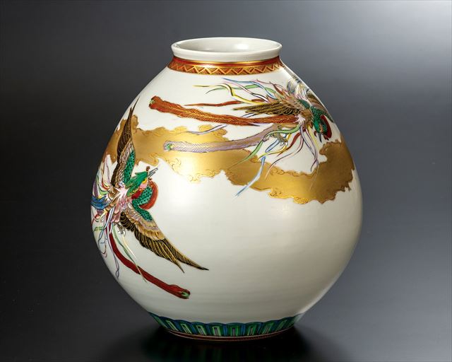 九谷焼作家 ギフト ご贈答品 御祝い九谷焼8号花瓶 鳳凰舞 高明 九谷焼販売のうつわの五彩庵 九谷焼作家 ギフト ご贈答品 御祝い九谷焼8号花瓶 鳳凰舞 高明 九谷焼販売のうつわの五彩庵