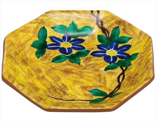 
九谷焼ギフト ご贈答品 御祝い 九谷焼8号盛皿 吉田屋鉄仙 博峰窯　　
