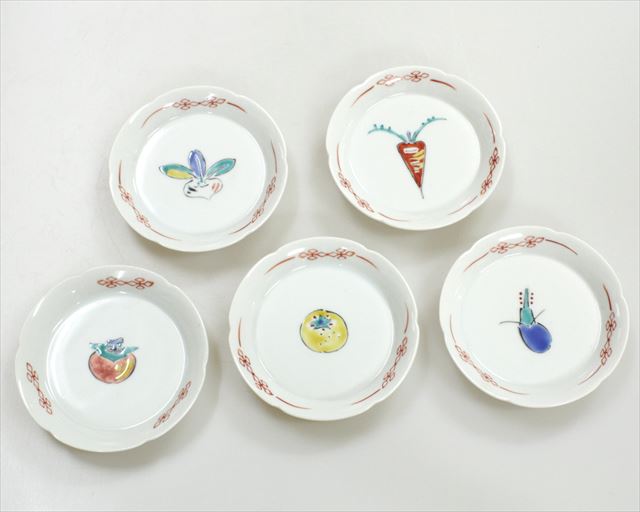 ギフト ご贈答品 御祝い 九谷焼アウトレット50 Off 九谷焼豆皿揃 果実野菜紋 九谷焼販売のうつわの五彩庵